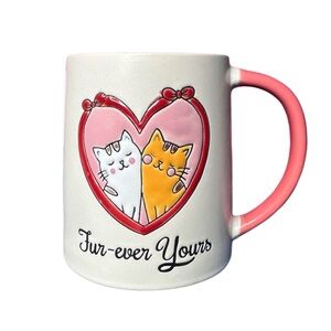 Spectrum Designz Fur-ever Yours Cat Mug with Pink Handle